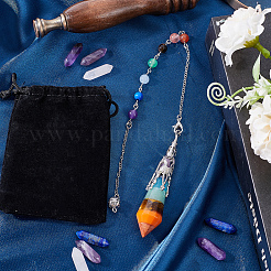 1Pc Natural Chakra Gemstone Dowsing Pendulums&nbsp;AJEW-SC0002-31P