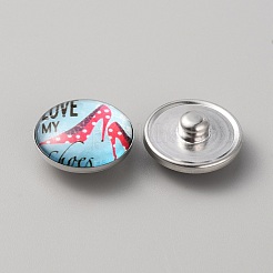 Platinum Plated Brass Jewelry Snap Buttons&nbsp;BUTT-WH0050-I01