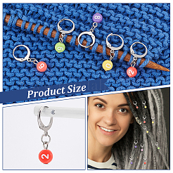 Acrylic Flat Round with Number Pendant Locking Stitch Markers&nbsp;HJEW-PH01870