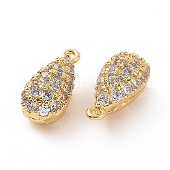 Brass Micro Pave Clear Cubic Zirconia Charms&nbsp;ZIRC-F133-03G
