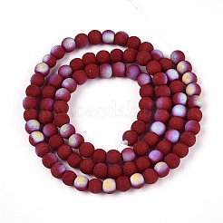 Frosted Opaque Glass Beads Strands&nbsp;GLAA-T032-P4mm-MBB23