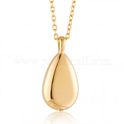 Teardrop 201 Stainless Steel Memorial Urn Ashes Pendant Necklaces&nbsp;DIY-CN0003-40G