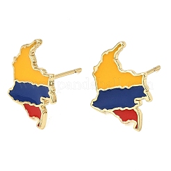 Brass Enamel Stud Earrings&nbsp;KK-CBA04DC-01G