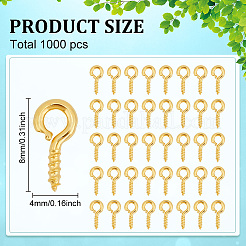 1000Pcs Iron Screw Eye Pin Peg Bails&nbsp;IFIN-ME0001-09G