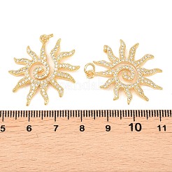 Brass Micro Pave Clear Cubic Zirconia Pendants&nbsp;KK-C166-02G