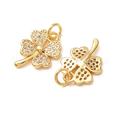 Brass Micro Pave Cubic Zirconia Pendants&nbsp;CU-CBA2F11-20D-G