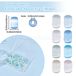 96G 8 Colors Imitation Cat Eye Glass Cylinder Seed Beads&nbsp;GLAA-SC0003-20A