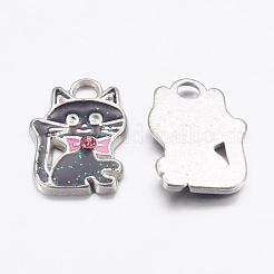 Alloy Enamel Kitten Pendants&nbsp;ENAM-P026-1