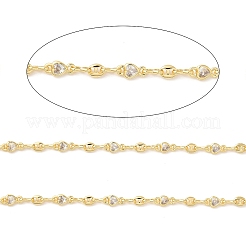 Rack Plating Brass Coffee Bean & Heart Link Chain&nbsp;CHC-H105-09G
