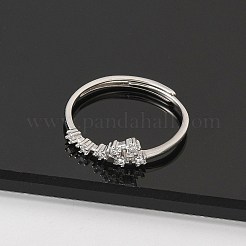 Constellations Rhodium Plated 925 Sterling Silver Micro Pave Clear Cubic Zirconia Adjustable Rings for Women&nbsp;RJEW-P130-01P-G