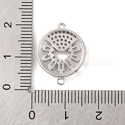 Brass Pave Clear Cubic Zirconia Connector Charms&nbsp;KK-S389-37P