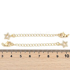 Brass Micro Pave Cubic Zirconia Ends with Chains&nbsp;KK-U043-02G