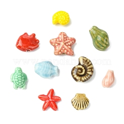 40Pcs 10 Styles Handmade Porcelain Beads&nbsp;PORC-CJ0001-44