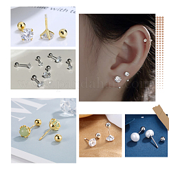 60Pcs 2 Colors Stainless Steel Ear Nuts&nbsp;STAS-BBC0003-34