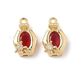 Brass Micro Pave Cubic Zirconia Pendants&nbsp;KK-S531-06G