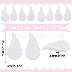 30 Pairs 2 Colors Opaque & Translucent Resin Cabochons&nbsp;RESI-SC0002-71