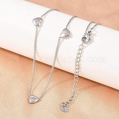304 Stainless Steel Heart Pendant Twisted Chain Necklaces for Women&nbsp;SA-D001-05P