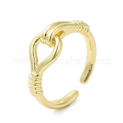 Rack Plating Brass Hollow Teardrop Open Cuff Ring for Women&nbsp;RJEW-M151-05G