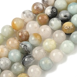 Natural Flower Amazonite Beads Strands&nbsp;G-G692-01-10mm