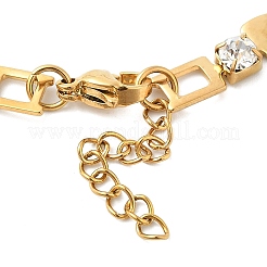 304 Stainless Steel Rhinestone Cup Chain Bracelets for Women&nbsp;BJEW-F488-26A-G