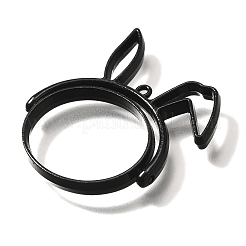 Rabbit Rotatable Alloy Swivel Open Back Bezel Pendants&nbsp;PALLOY-I223-19EB