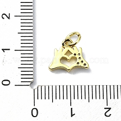 Heart Theme Brass Micro Pave Cubic Zirconia Charms&nbsp;KK-H475-56G-02