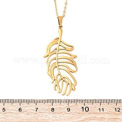 304 Stainless Steel Leaf Pendant Necklaces&nbsp;NJEW-H059-29A-G