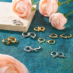 8 Pairs 8 Style Brass Hoop Earrings&nbsp;EJEW-PJ0001-05