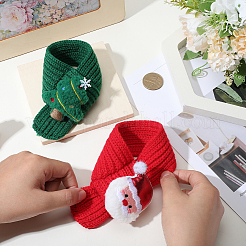 2Pcs 2 Colors Christmas Polyester Pet Scarf&nbsp;AJEW-GF0012-46B