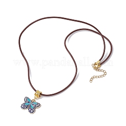 Alloy Enamel Butterfly Pendant Necklaces&nbsp;NJEW-JN04580-03