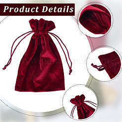 4Pcs 4 Colors Rectangle Velvet Drawstring Pouches&nbsp;TP-CN0001-35B