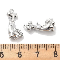 Rack Plating Brass Clear Cubic Zirconia Pendants&nbsp;KK-M102-20P-A