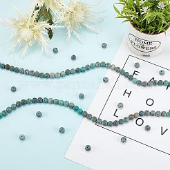 Frosted Natural African Turquoise(Jasper) Round Beads&nbsp;G-OC0001-07