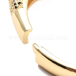 Cubic Zirconia Double Leopard and Infinity Hinged Bangle&nbsp;BJEW-A123-30G
