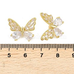 Brass Micro Pave Clear Cubic Zirconia Beads&nbsp;KK-D109-05B-G
