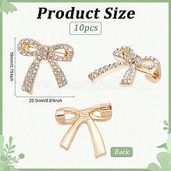 10Pcs Bowknot Shape Alloy Rhinestone Brooches for Backpack Clothes&nbsp;JEWB-PH0001-40