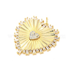Brass Micro Pave Cubic Zirconia Pendants&nbsp;KK-D325-61G-04