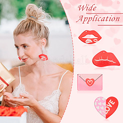 DIY Valentine's Day Love Heart Acrylic Dangle Earrings Making Kit&nbsp;DIY-TA0009-29