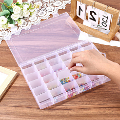 36 Grids Transparent Plastic Adjustable Dividers Boxes with Hinged Lid&nbsp;CON-PA0001-08