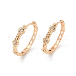 Brass Micro Pave Clear Cubic Zirconia Hoop Earrings&nbsp;EJEW-K300-02G