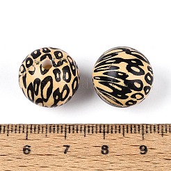 ABS Plastic Leopard Print Round Beads&nbsp;SACR-T017-75A-01