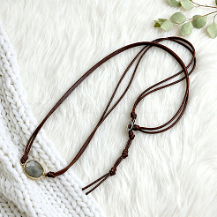 Natural Labradorite Bead Link Bracelets&nbsp;BJEW-WH20031-007A