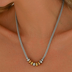 Stainless Steel Rondelle Beaded Pendant Necklaces&nbsp;EE6114