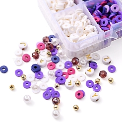 DIY Letter & Imitation Pearl & Heishi Beads Bracelet Making Kit&nbsp;DIY-YW0005-23D