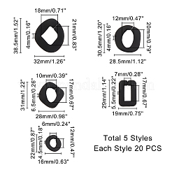100Pcs 5 Styles Rubberized Style Acrylic Linking Rings&nbsp;OACR-PH0001-54