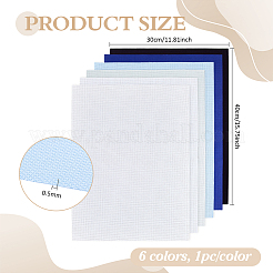 6Pcs 6 Colors Cotton Rectangle Cross-Stitch Fabric&nbsp;AJEW-PH0006-55
