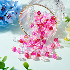 120Pcs 6 Colors Transparent Spray Painting Crackle Glass Beads&nbsp;GLAA-TADJ0001-21A-A