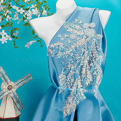 1Pc Polyester with Glass Embroidery Ornament Accessories&nbsp;DIY-PH0031-82A