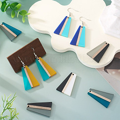 10Pcs 5 Colors Resin & Wood Pendants&nbsp;RESI-TA0004-50