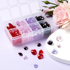 240Pcs 8 Style Romantic Valentines Ideas Glass Charms&nbsp;GLAA-LS0001-06